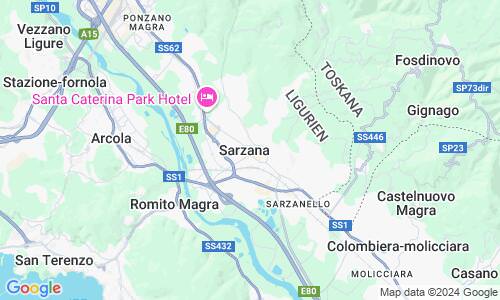 Ausschnitt der Weltkarte zu Sarzana