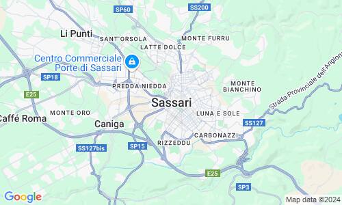 Ausschnitt der Weltkarte zu Sassari