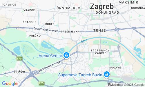 Ausschnitt der Weltkarte zu Sava Strand Zagreb