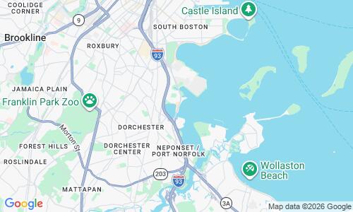 Ausschnitt der Weltkarte zu Savin Hill Beach