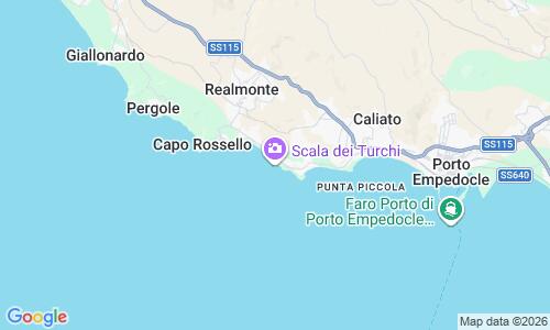 Ausschnitt der Weltkarte zu Scala dei Turchi