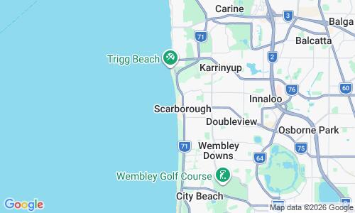 Ausschnitt der Weltkarte zu Scarborough Beach