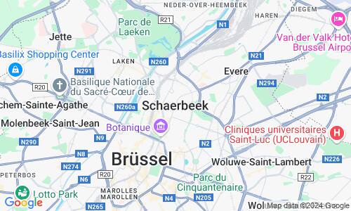Ausschnitt der Weltkarte zu Schaerbeek/Schaarbeek