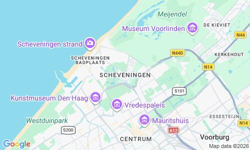 Ausschnitt der Weltkarte zu Scheveningen Beach