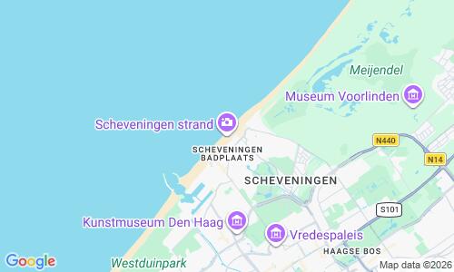 Ausschnitt der Weltkarte zu Scheveningen Strand