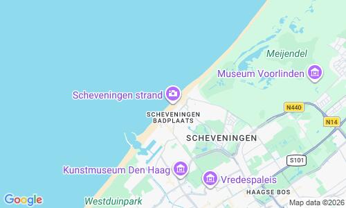 Ausschnitt der Weltkarte zu Scheveningen Strand