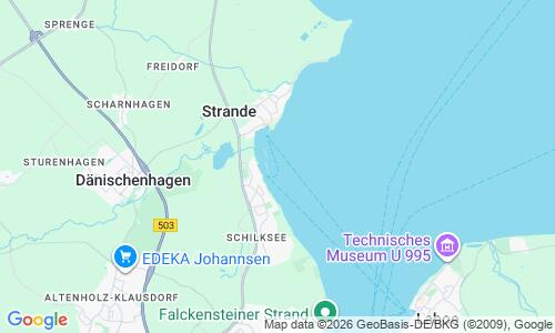 Ausschnitt der Weltkarte zu Schilksee Strand