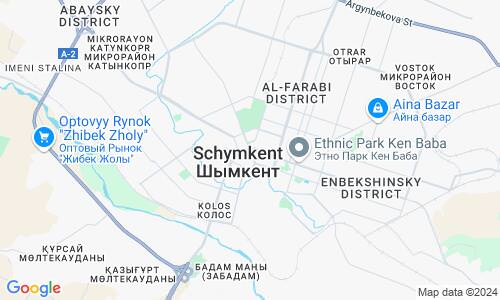 Ausschnitt der Weltkarte zu Schymkent