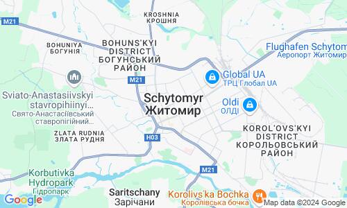 Ausschnitt der Weltkarte zu Schytomyr
