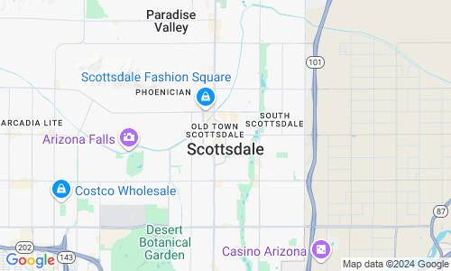 Ausschnitt der Weltkarte zu Scottsdale