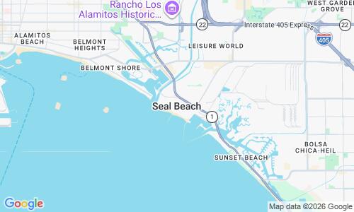 Ausschnitt der Weltkarte zu Seal Beach