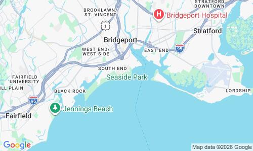 Ausschnitt der Weltkarte zu Seaside Park Strand Bridgeport
