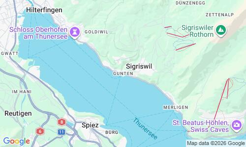 Ausschnitt der Weltkarte zu Seebad Gunten