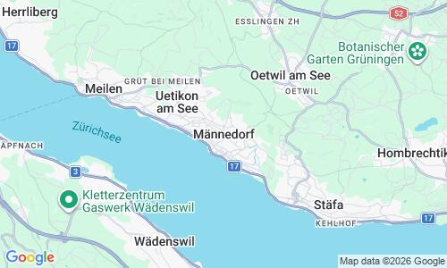 Ausschnitt der Weltkarte zu Seebad Männedorf