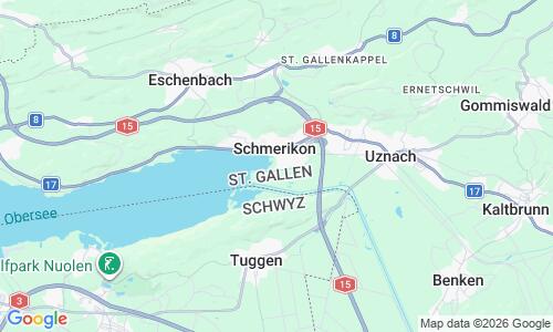Ausschnitt der Weltkarte zu Seebad Schmerikon