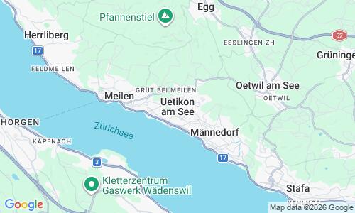 Ausschnitt der Weltkarte zu Seebad Uetikon am See