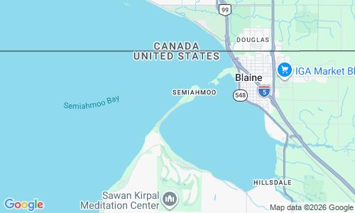 Ausschnitt der Weltkarte zu Semiahmoo Spit Strand