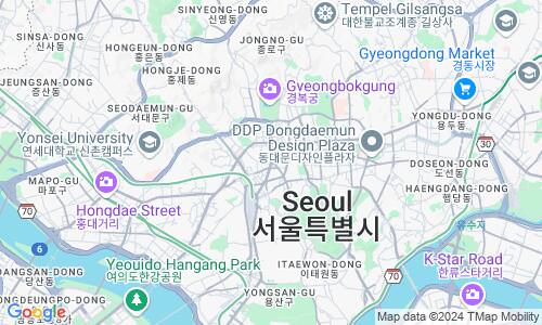 Ausschnit der Weltkarte zu Seoul