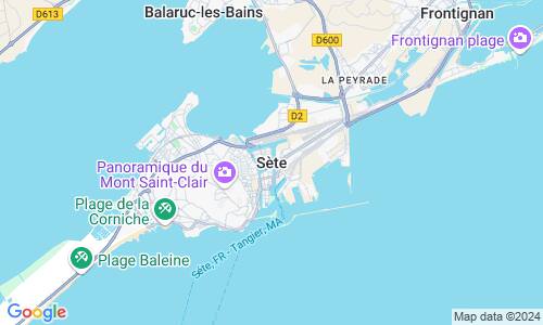 Ausschnitt der Weltkarte zu Sète