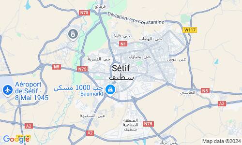 Ausschnitt der Weltkarte zu Sétif