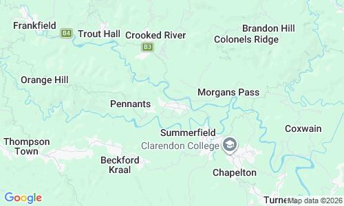 Ausschnitt der Weltkarte zu Seven Mile Beach