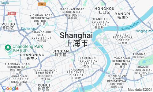 Ausschnit der Weltkarte zu Shanghai