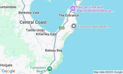 Ausschnitt der Weltkarte zu Shelly Beach