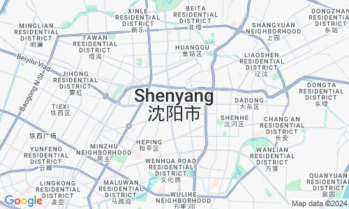 Ausschnitt der Weltkarte zu Shenyang