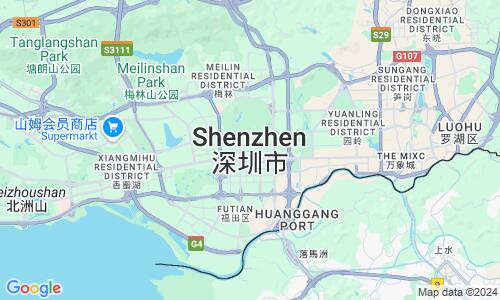 Ausschnitt der Weltkarte zu Shenzhen