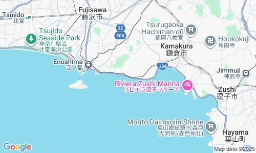 Ausschnitt der Weltkarte zu Shichirigahama Beach