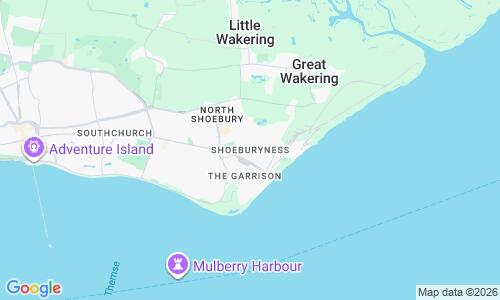 Ausschnitt der Weltkarte zu Shoebury West Beach