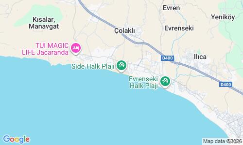 Ausschnitt der Weltkarte zu Side Halk Plaji