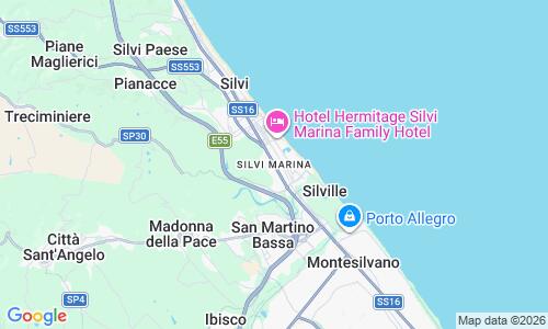 Ausschnitt der Weltkarte zu Silvi Marina Spiaggia