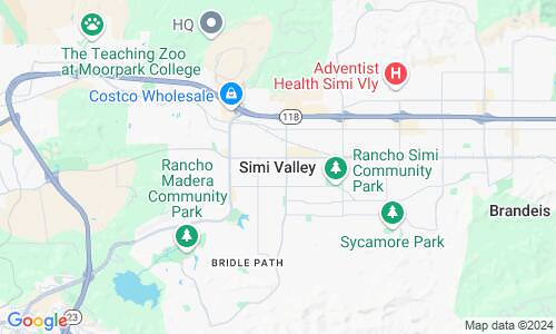 Ausschnitt der Weltkarte zu Simi Valley