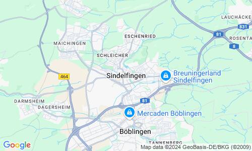 Ausschnitt der Weltkarte zu Sindelfingen