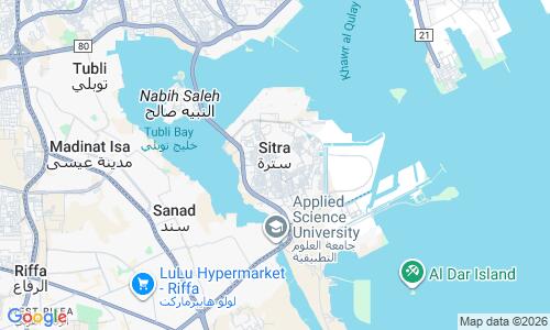 Ausschnitt der Weltkarte zu Sitra Beach