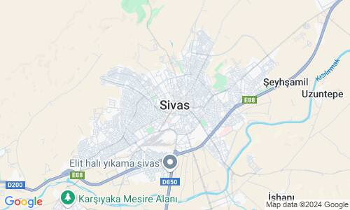 Ausschnitt der Weltkarte zu Sivas