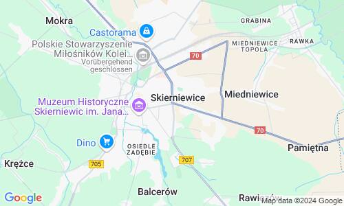 Ausschnitt der Weltkarte zu Skierniewice