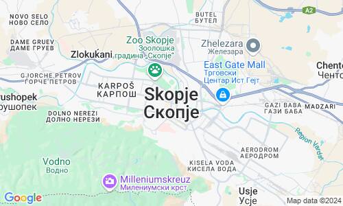Ausschnitt der Weltkarte zu Skopje