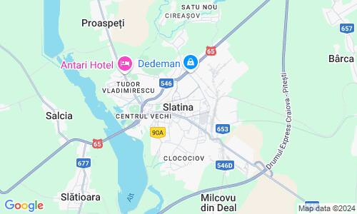 Ausschnitt der Weltkarte zu Slatina