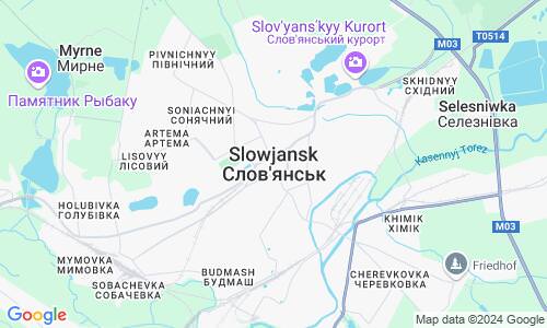Ausschnitt der Weltkarte zu Slowjansk