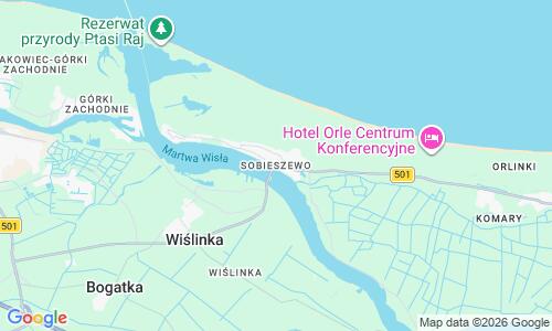 Ausschnitt der Weltkarte zu Sobieszewo Strand