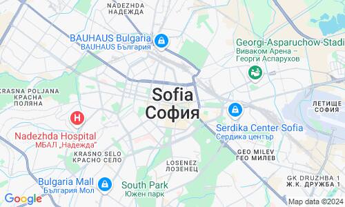 Ausschnit der Weltkarte zu Sofia