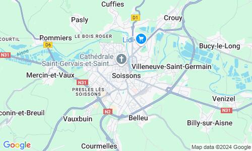 Ausschnitt der Weltkarte zu Soissons