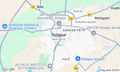 Ausschnitt der Weltkarte zu Solapur