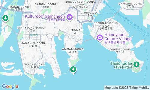 Ausschnitt der Weltkarte zu Songdo Beach