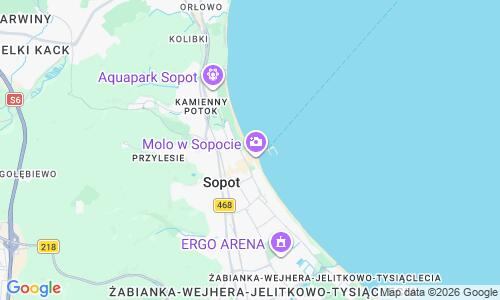 Ausschnitt der Weltkarte zu Sopot Beach