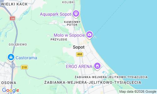 Ausschnit der Weltkarte zu Sopot Strand