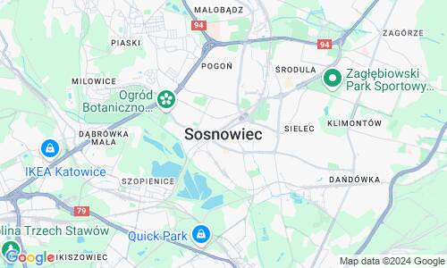 Ausschnitt der Weltkarte zu Sosnowiec