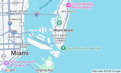 Ausschnitt der Weltkarte zu South Beach